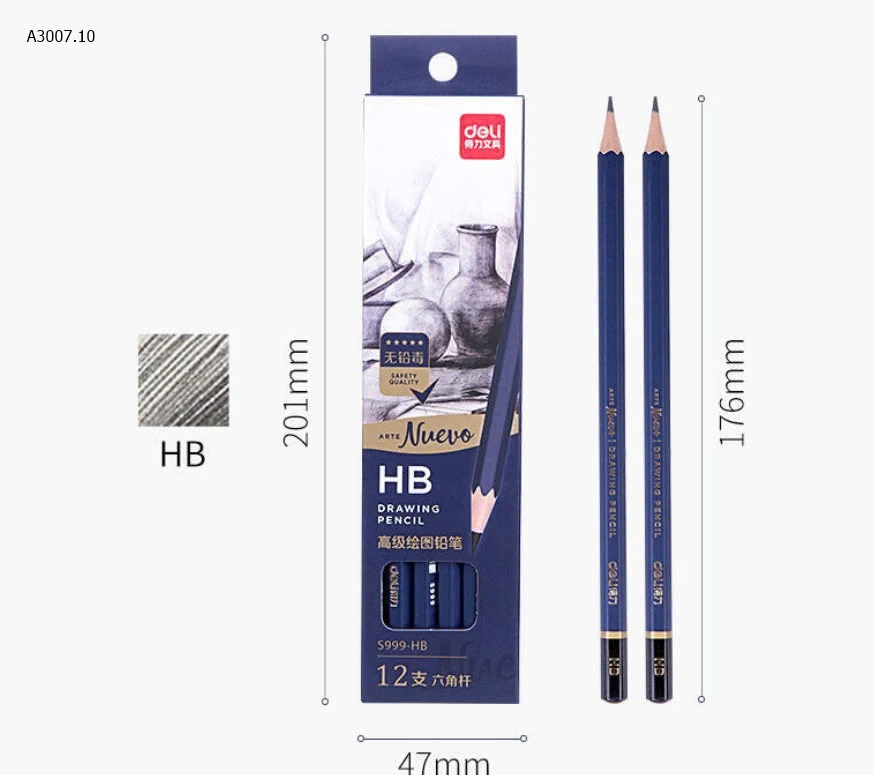 HỘP 12C BÚT CHÌ DELI - sỉ 55k/set 12c