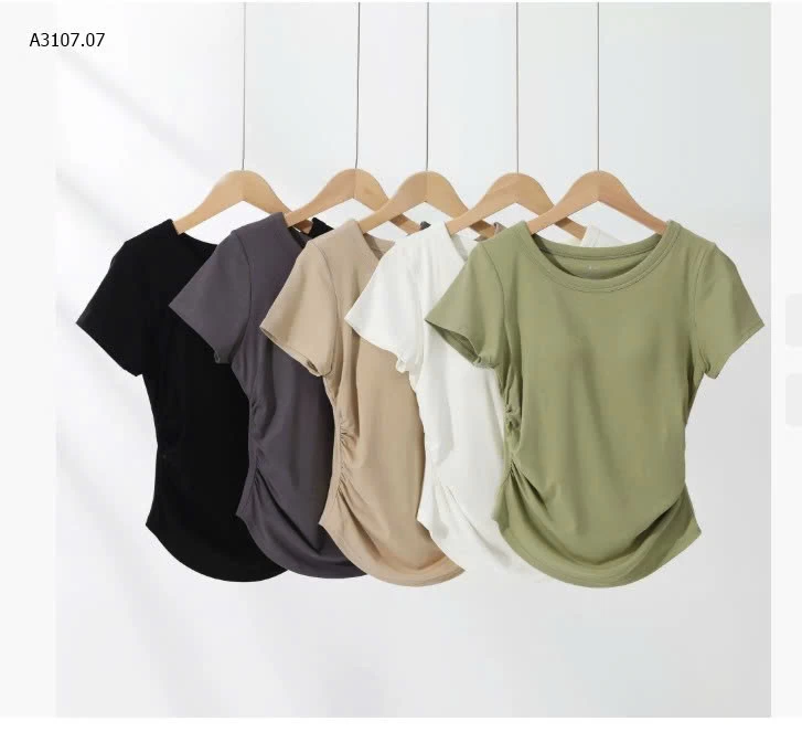 ÁO THUN NỮ CỔ TRÒN KÈM BRA NHÚN EO  - sỉ 145k