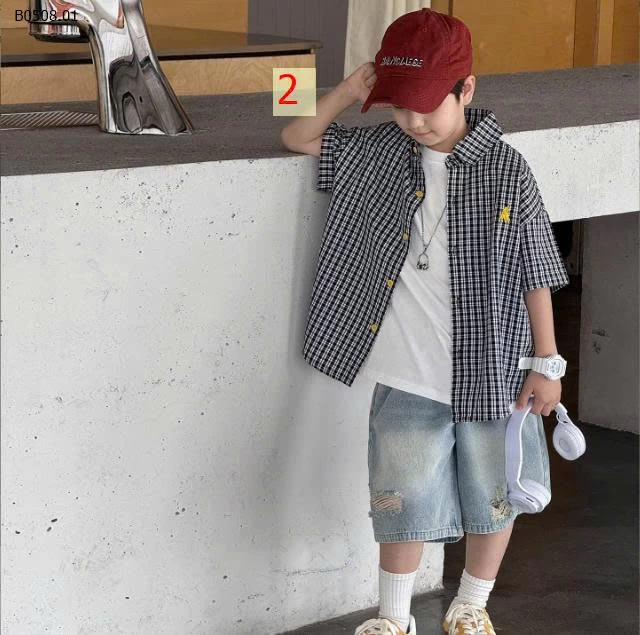 ÁO SƠ MI KẺ CARO AOAOKIDS BT - sỉ 150k