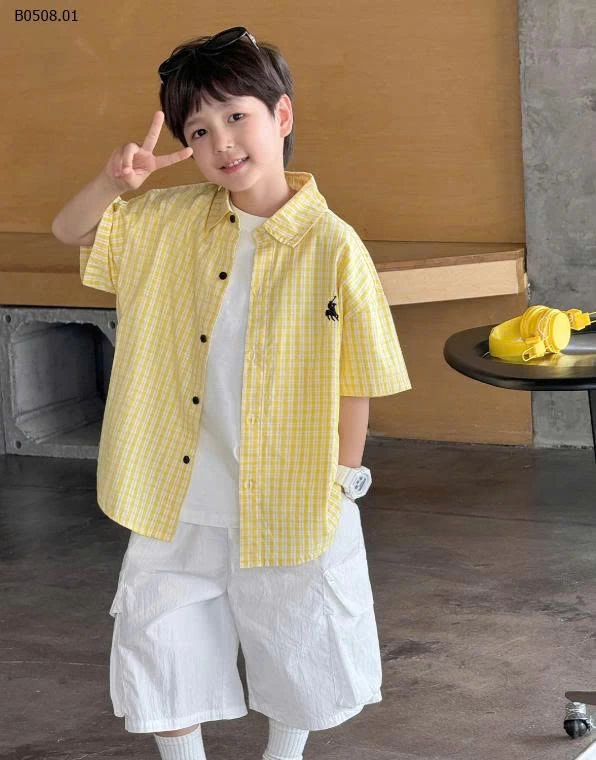 ÁO SƠ MI KẺ CARO AOAOKIDS BT - sỉ 150k