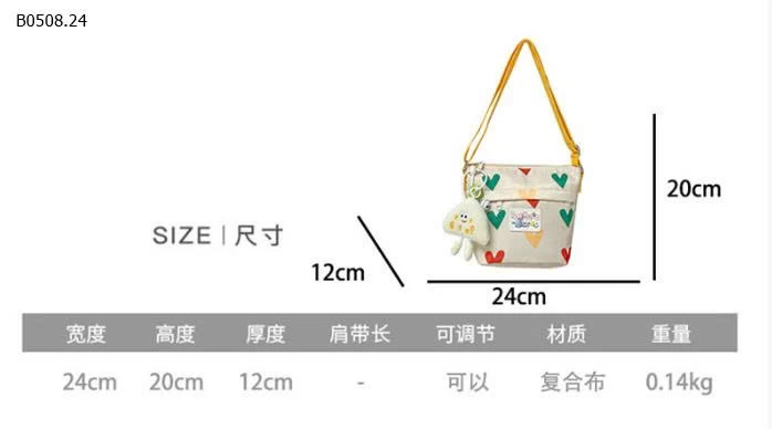 TÚI XÔ ĐEO CHÉO HỌA TIẾT  - sỉ 110k