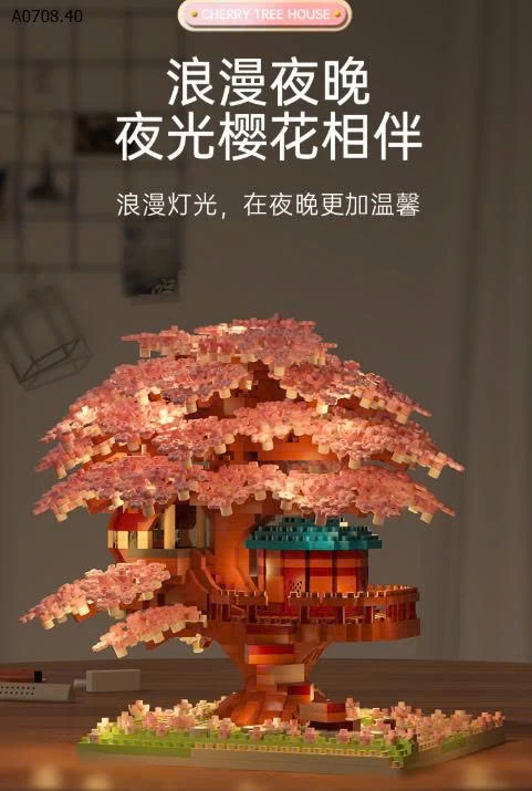 MÔ HÌNH LEGO CÂY HOA ANH ĐÀO  HƠN 2000 chi tiết  - sỉ 104k