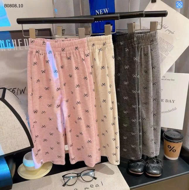 QUẦN ỐNG RỘNG PHỐI NƠ CHO BÉ GÁI-Sỉ giá Sz 80-120 :59k Sz 130-160 :68k