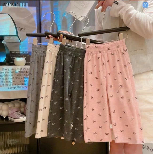 QUẦN ỐNG RỘNG PHỐI NƠ CHO BÉ GÁI-Sỉ giá Sz 80-120 :59k Sz 130-160 :68k