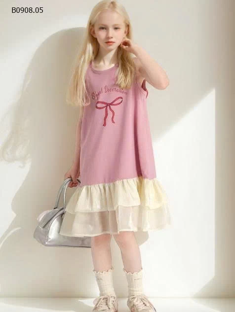 VÁY SÁT NÁCH NƠ CHO BÉ GÁI-Sỉ giá Sz 90-120: 103k Sz 130-160: 114k