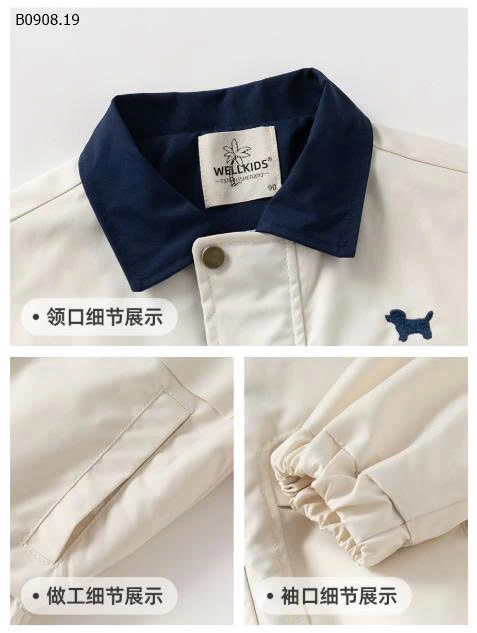 ÁO KHOÁC GIÓ  WELLKIDS-Giá sỉ 171k