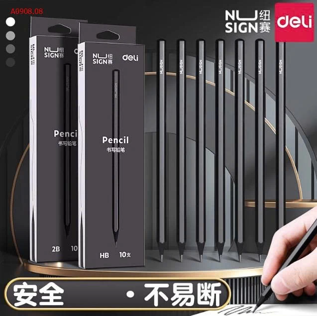 BÚT CHÌ GỖ ĐEN DELI-Sỉ 95k/1 set 3 hộp