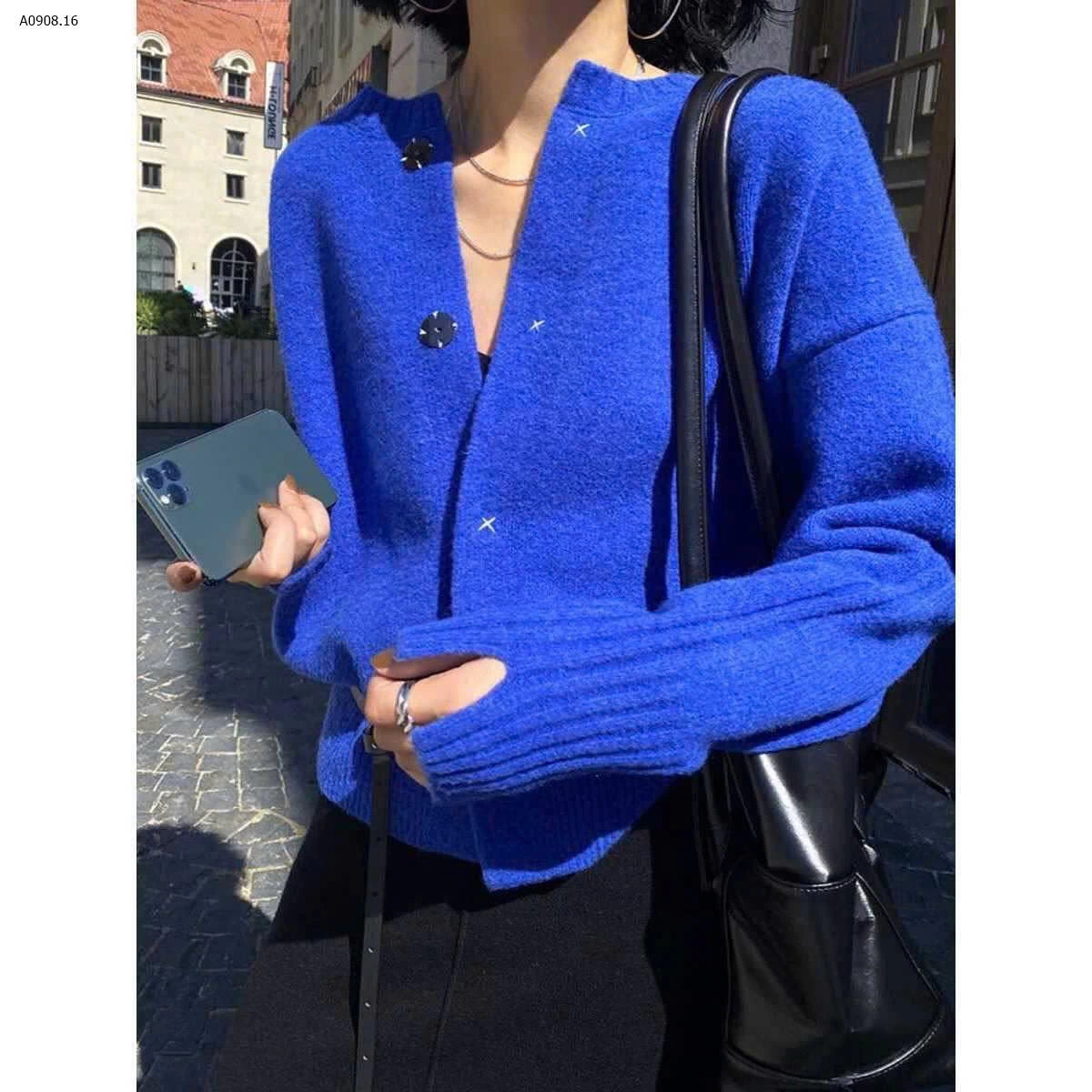 Áo len cardigan dệt kim cổ tròn -Sỉ 165k