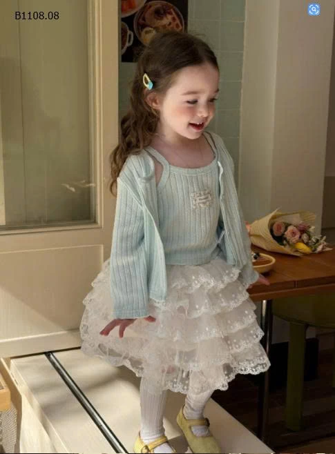 Set áo chân váy cho bé gái-Giá sỉ  áo 173k , váy 130k