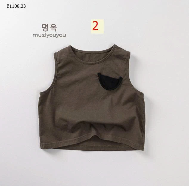 Áo thun không tay cotton phong cách Miki trẻ em -Giá sỉ 110k