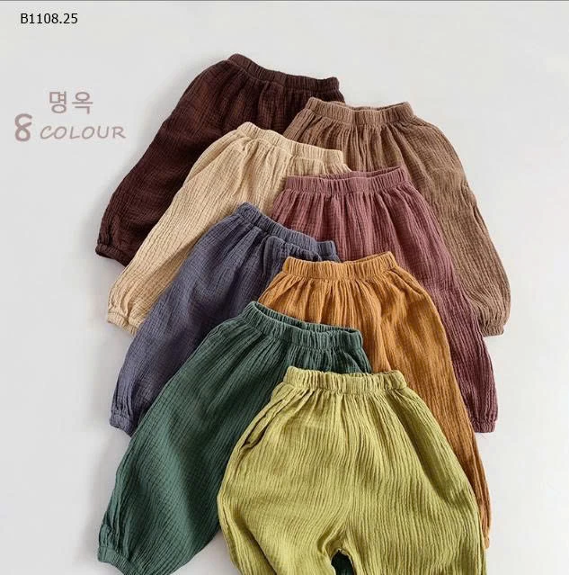 Quần cotton  retro kiểu Hàn Quốc dành cho bé trai và bé gái-Giá sỉ 120k