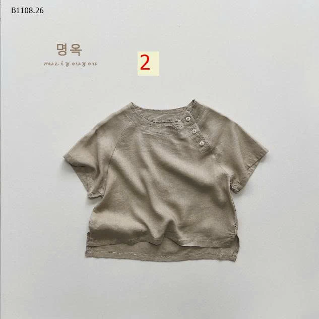 Áo sơ mi cotton và vải lanh trẻ em-Giá sỉ 129k