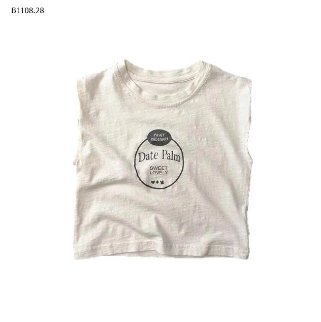 Áo thun  cotton tre  không tay in hình phong cách Hàn Quốc -Giá sỉ 110k