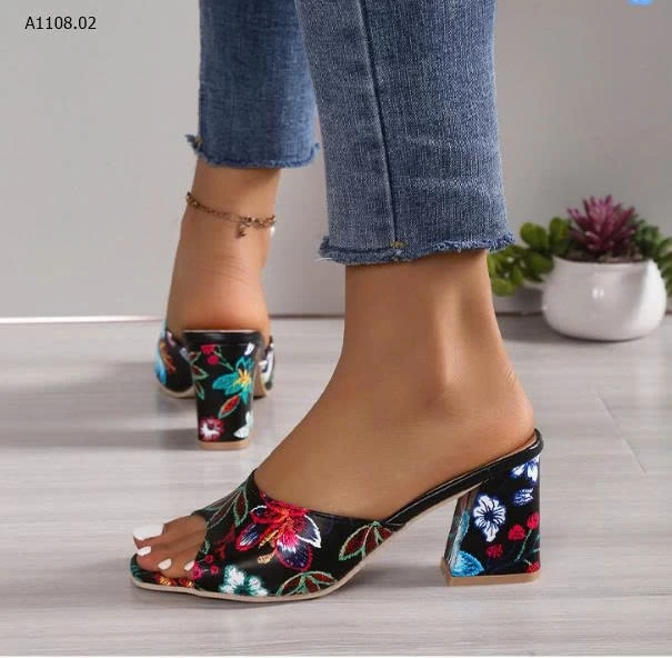 DÉP CAO GÓT THÊU HOA VINTAGE -Sỉ 143k