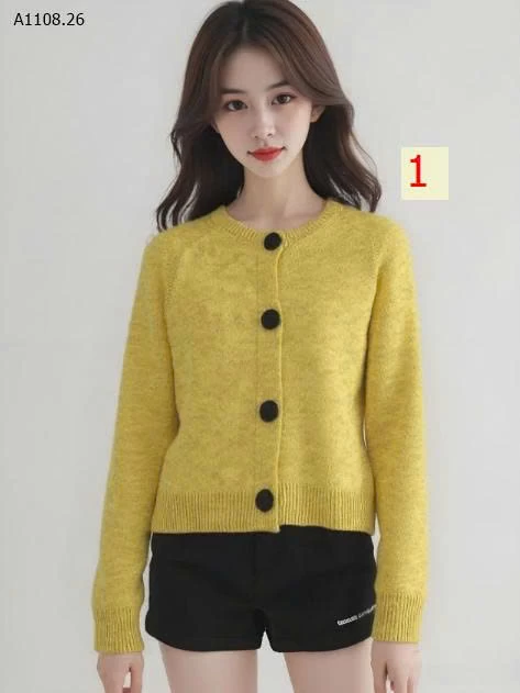 Áo khoác cardigan dệt kim ngắn cổ tròn KANING -Sỉ 167k