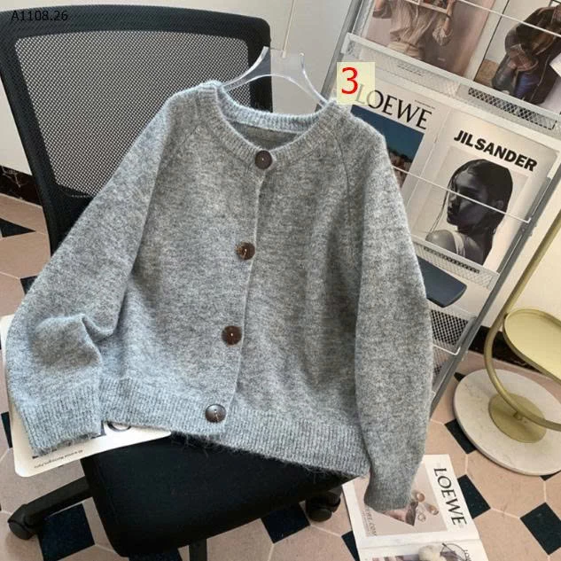 Áo khoác cardigan dệt kim ngắn cổ tròn KANING -Sỉ 167k