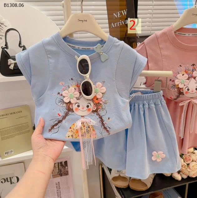   BỘ CỘC TAY  HÌNH CÔ GÁI CHO BÉ GÁI -Sỉ Sz 80-110: 95k Sz 120-150: 109k