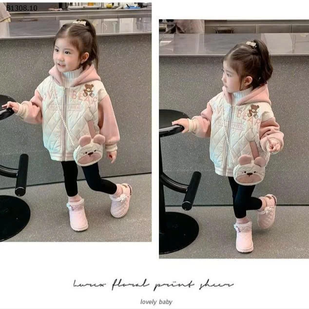 ÁO KHOÁC HOẠ TIẾT GẤU CHO BÉ GÁI-Sỉ 159k