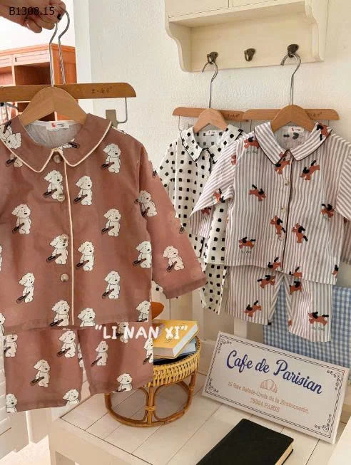 Bộ đồ ngủ trẻ em hoạt hình ve áo loại A -Sỉ 185k