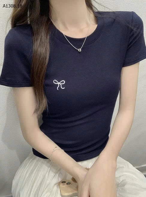 Áo thun nữ tay ngắn thêu nơ -Sỉ 50k