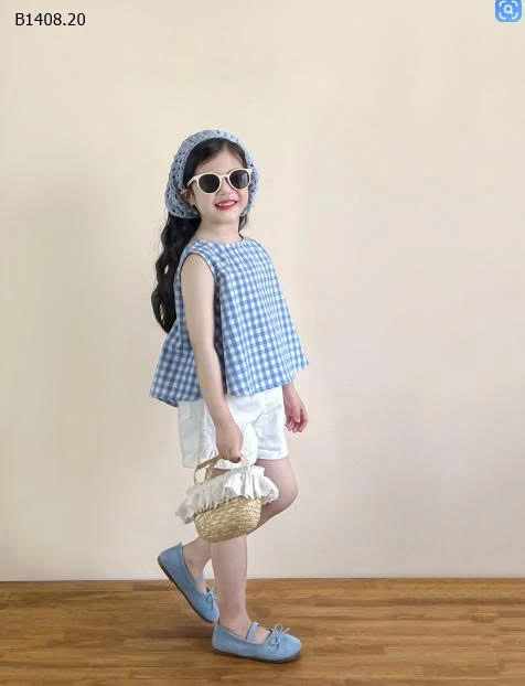 SET ÁO SÁT NÁCH HỞ LƯNG + QUẦN SHORT BÉ GÁI-Sỉ giá 258K