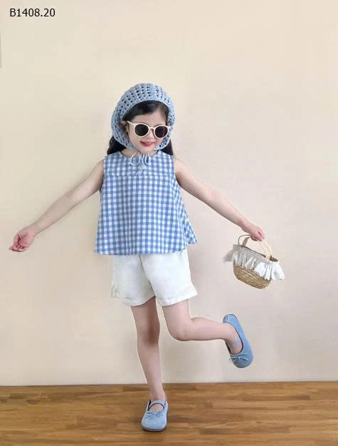 SET ÁO SÁT NÁCH HỞ LƯNG + QUẦN SHORT BÉ GÁI-Sỉ giá 258K