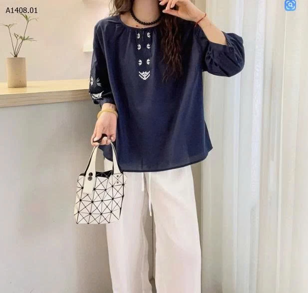 ÁO SƠ MI BABYDOLL THÊU CỔ TAY -Sỉ 179k 