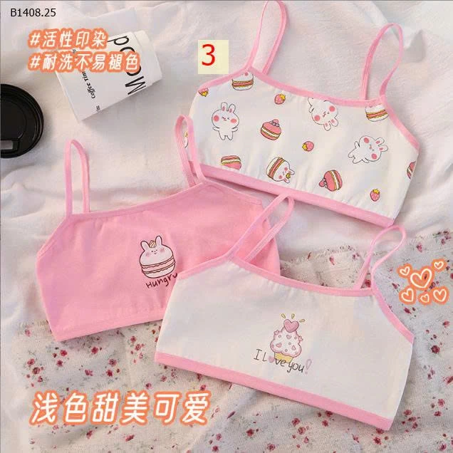 SET 3C ÁO LÓT CHO BÉ GÁI MỚI LỚN -Sỉ giá 60k/1 set 3 chiếc