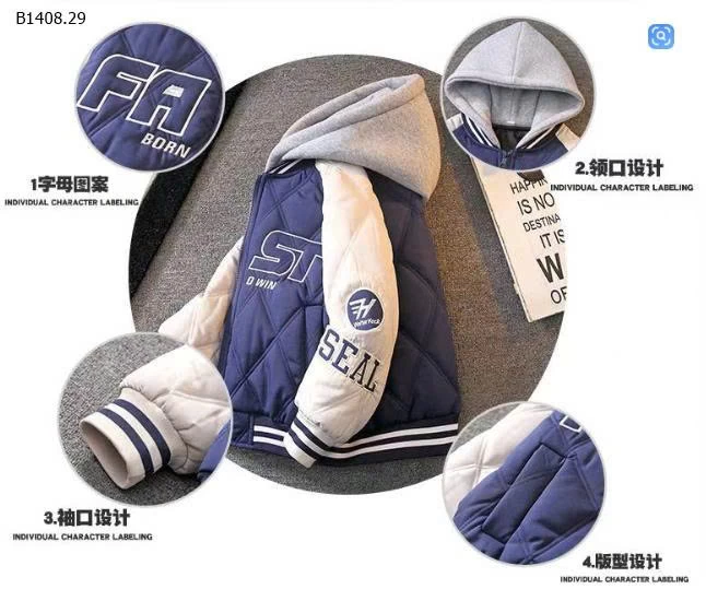 ÁO KHOÁC SIZE ĐẠI BÉ TRAI-Sỉ giá 172k