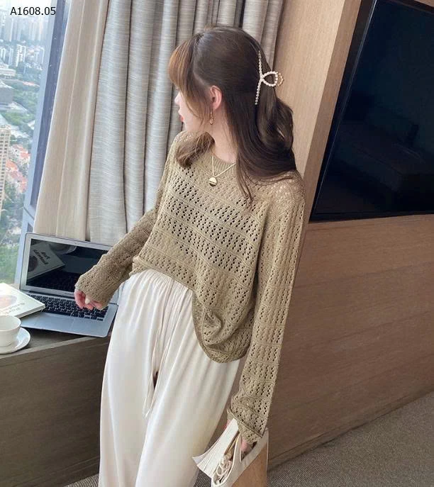 Áo len mỏng lưới cách điệu-Sỉ 96k