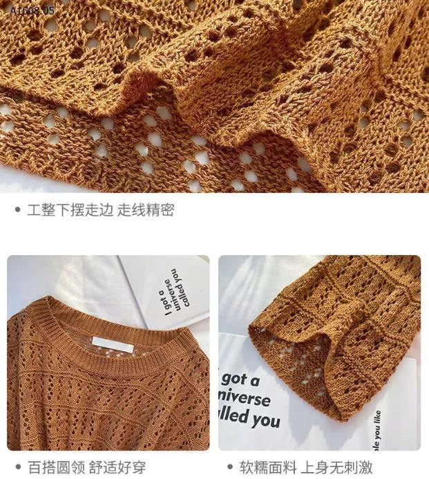 Áo len mỏng lưới cách điệu-Sỉ 96k