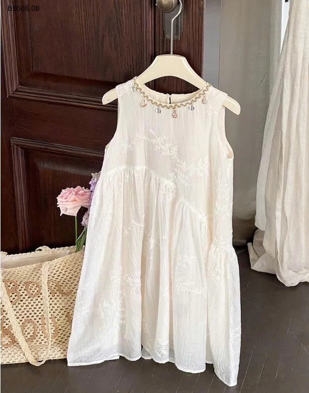 Váy công chúa thêu sọc Tencel họa tiết AMBB-sỉ size 90-150 giá 179k