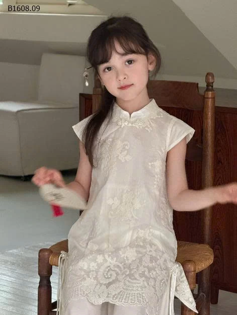 Váy sườn xám thêu Tencel phong cách Trung AMBB-sỉ size 90-150 giá 235k size 160 giá 258k