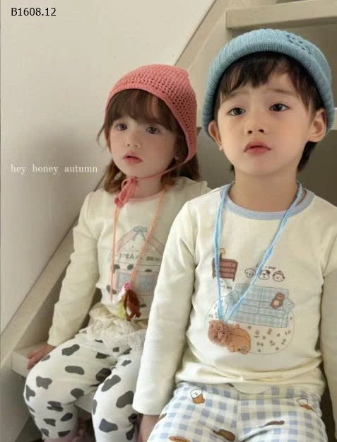BỘ NGỦ HOẠT HÌNH DÀI TAY HEY.HONEY-Sỉ giá  sz 90-130: 165k sz 140-150: 189k 