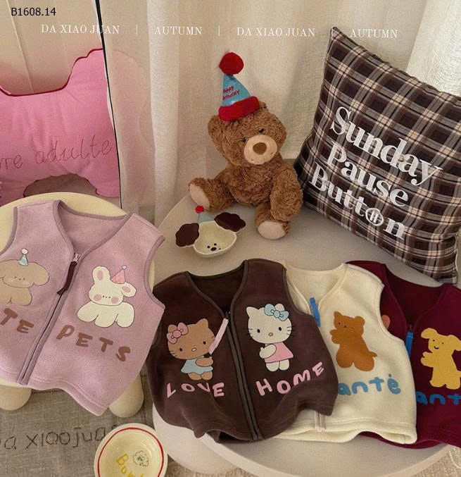 ÁO KHOÁC GILE HOẠT HÌNH CHO BÉ-Sỉ giá  sz 90-130: 130k  sz 140-150: 154k 