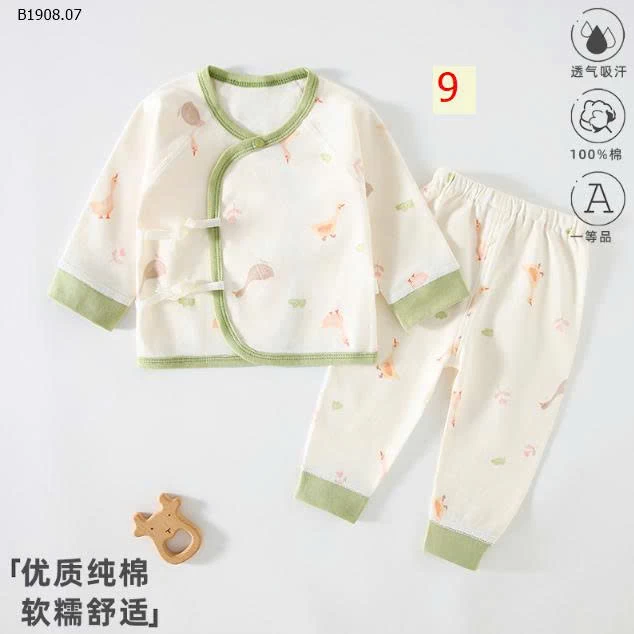 Bộ đồ liền thân cho bé sơ sinh cotton nguyên chất - 84k/ bộ