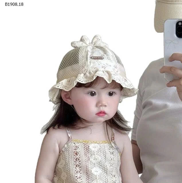 MŨ LƯỚI THOÁNG KHÍ VIỀN REN CHO BÉ GÁI -Sỉ 51k
