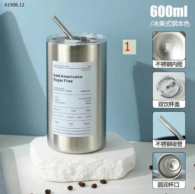 CỐC GIỮ NHIỆT KÈM ỐNG HÚT  - sỉ 75k