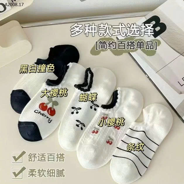 SET 10 ĐÔI TẤT CỔ THUYỀN CHO NỮ  - sỉ 56k/set 10 đôi mix màu