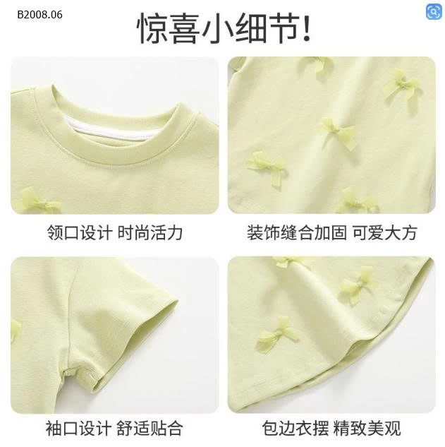 ÁO NƠ CỘC TAY CHO BÉ GÁI- sỉ 63k