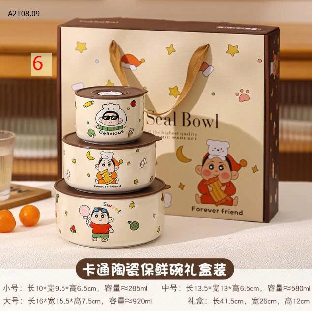 SET 3 HỘP ĐỰNG CƠM GỐM SỨ DONA HOME DECOR  - sỉ 135k/set 