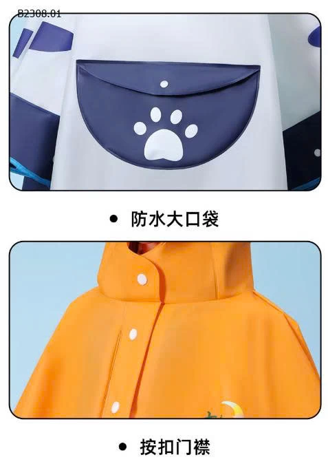  ÁO MƯA CHO BÉ DÁNG CHOÀNG HÌNH THÚ -Sỉ 110k