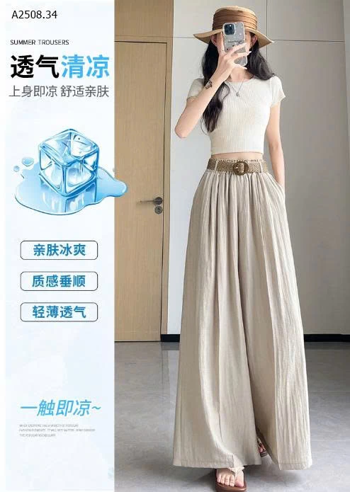    QUẦN ỐNG RỘNG CẠP CAO CHO NỮ - sỉ 116k