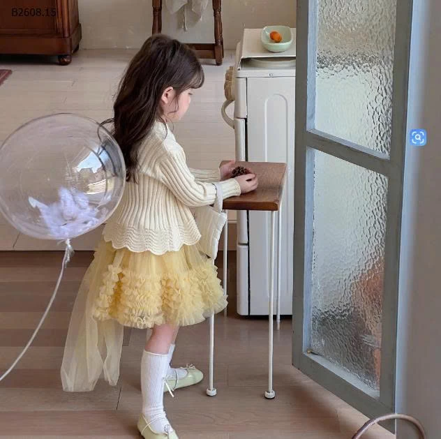 SÉT ÁO LEN+CV TUTU VÀNG CHERRYCOCO-Giá sỉ 257k