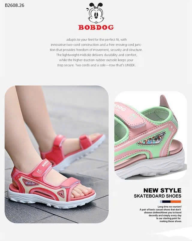 SANDAL BOBDOG CHO BÉ GÁI-Giá sỉ 150k