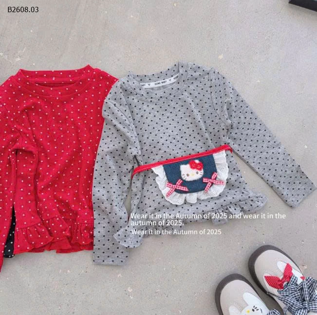 ÁO DÀI TAY CHẤM BI BG-Giá sỉ 131k