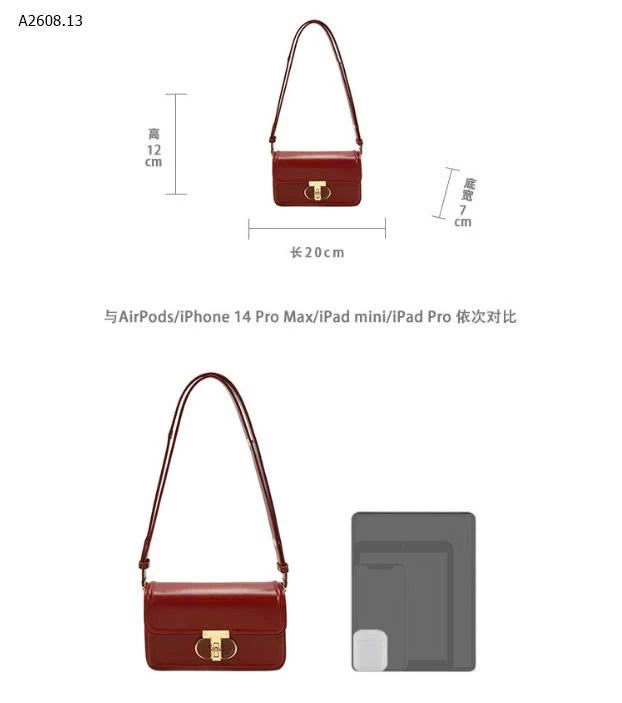TÚI XÁCH ĐỎ ĐEO VAI NỮ CHIO'2ND - sỉ 255k