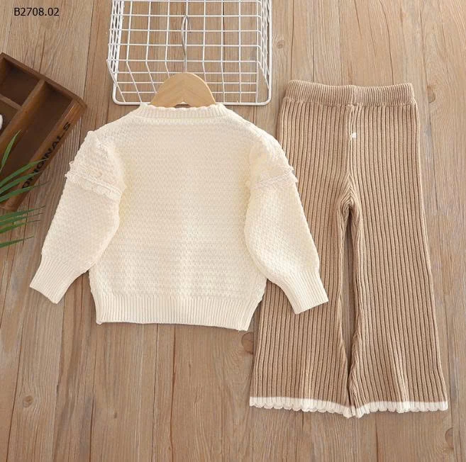 Bộ quần Áo len dệt kim tay dài cho bé gái - sỉ giá 230k