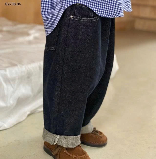 QUẦN JEAN CẠP CHUN VIỀN CHỈ NỔI CHO BÉ-Giá sỉ 135k