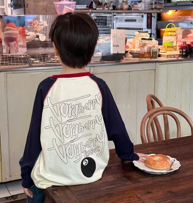 Áo thun cotton Raglan tay dài nhà AMBBKIDS-Giá sỉ  sz 90-150: 103k  sz 160: 115k 